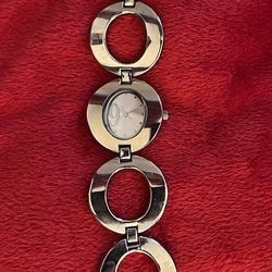 Silver Round Link Watch