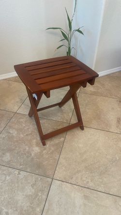 Solid Wood Folding Side Table