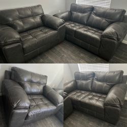 Gray Leather Couches