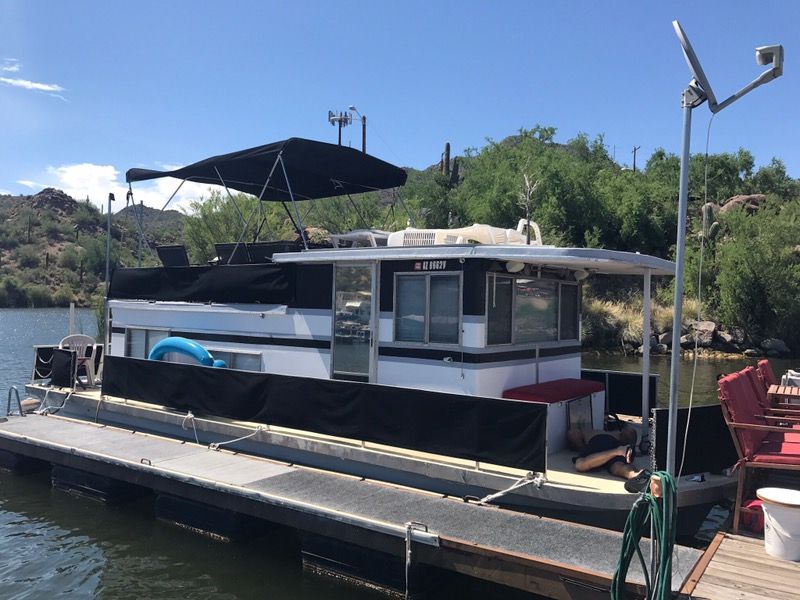 Houseboat on Saguaro Lake.