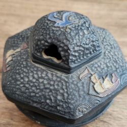 Vintage Japanese Black Textured incense holder