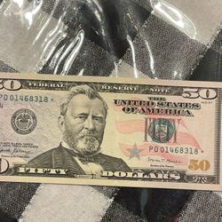Fifty Dollar Bill Star ⭐️ Note😎