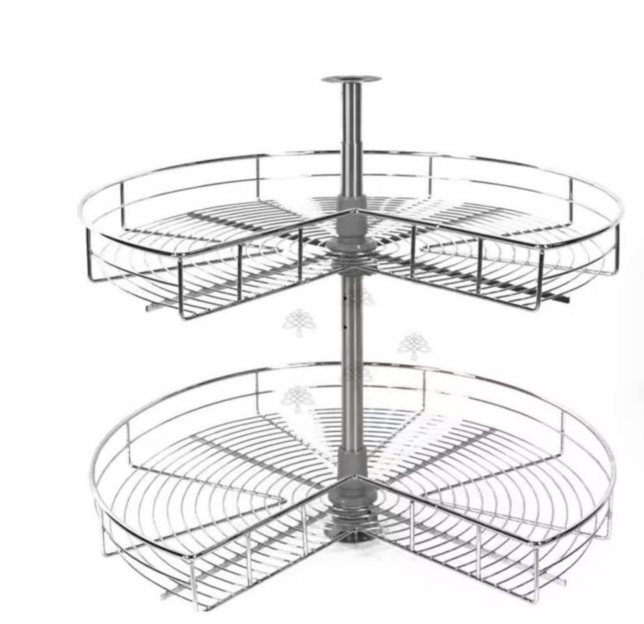 Shelf Chrome 28 in. Lazy Susan Kidney Shaped Corner Cabinet