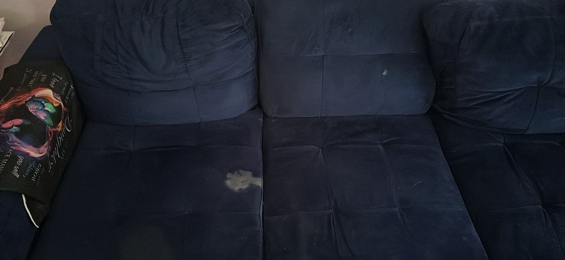 Blue couch With Ottoman