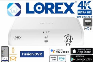 Lorex N910A62 NVR 4K+ 12MP HD+ 16 Camera Capable 8 Wired + 8 Fusion Smart 2TB