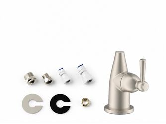 Replacement RO Water Filter Faucet Base & Quick Adapter – Brushed Nickel (No Spout) Drinking water faucet/lever  kitchen sink brushed nickel