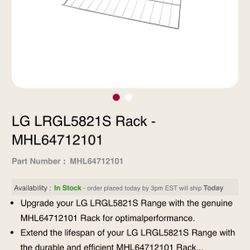 LG range Stainless Rack LRGL5821 / LRGL5825 / LRGL5823