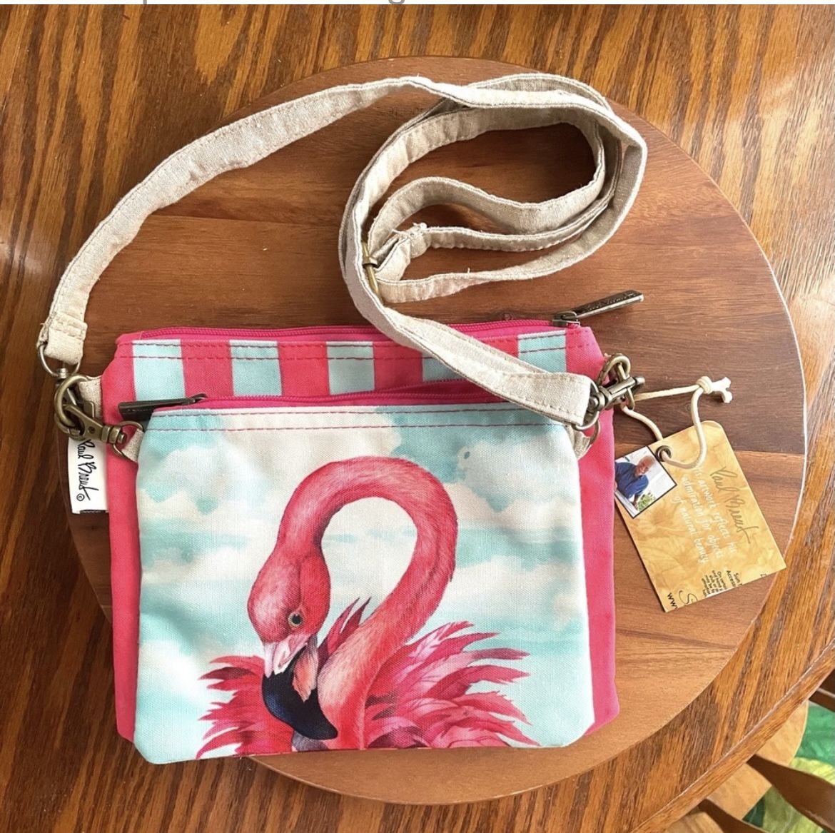 Paul Brent 3 Piece Crossbody Shoulder Bag/Purse/Handbag - Fab Flamingoes