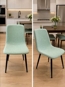 Set of 4,  Modern Upholstered Dining Chair Mint Green