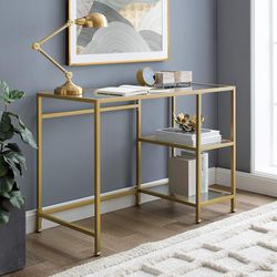 Aimee Glass Desk, Gold (Selling for Best Offer) 