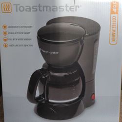 New! Toastmaster 5-cup Coffee Maker, Black