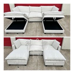 New 5-Piece Boucle Cloud Couch Sectional - 🚚FREE DELIVERY 