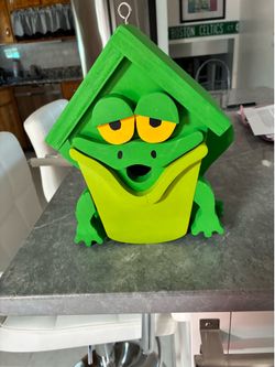 New 10”H 8”W 8”D green wood birdhouse retails from Etsy for $89.99 & $71 ship