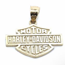 Men’s Or Woman’s 10k Yellow Gold Harley Davidson Logo Pendant For Necklace GP3112724