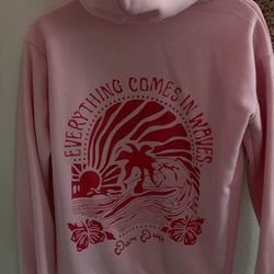 Pink Palm Puff Small Pink Hoodie