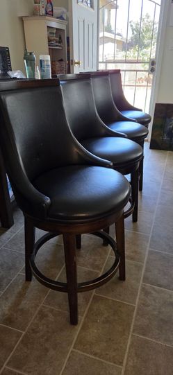 Brown Leather Stools (x4)