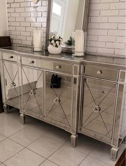 Z gallerie Borghese buffet (distressed mirror/champagne gold)