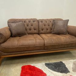 Modern Sofa Loveseat | Boston Sofa & Loveseat Dark Brown