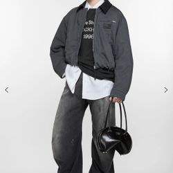 grey black acne studios bomber jacket