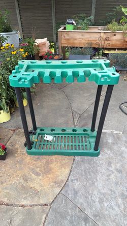 Garden Tool Rack with Wheels