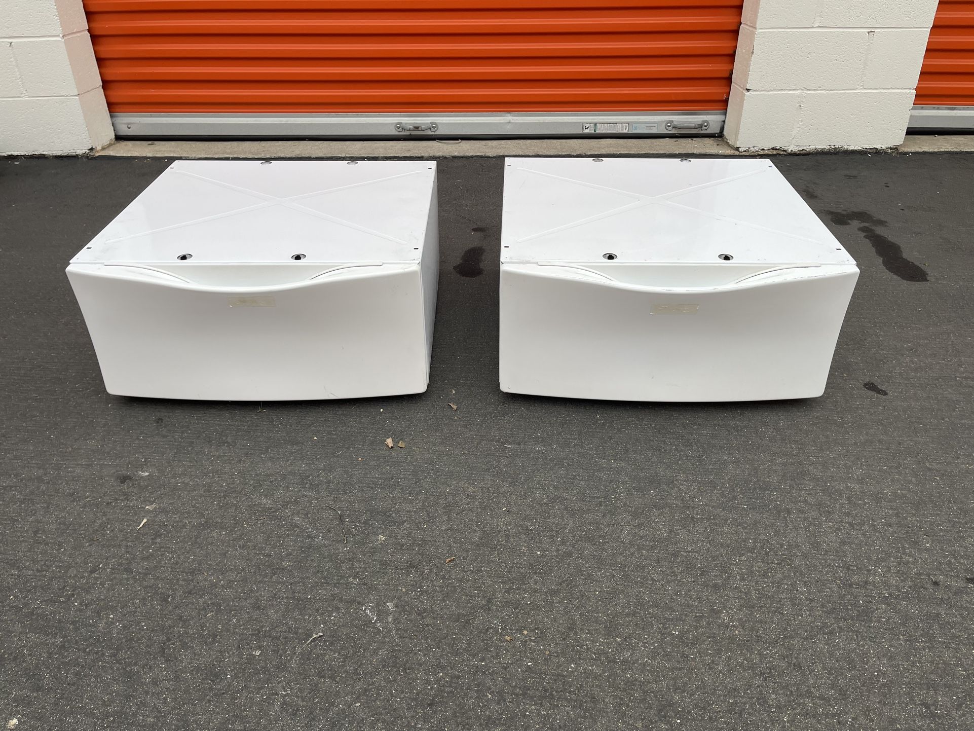 Whirlpool White Laundry Pedestals 13" height 27" wide - Pair