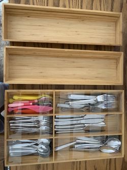 Silverware Set & Wooden Storage