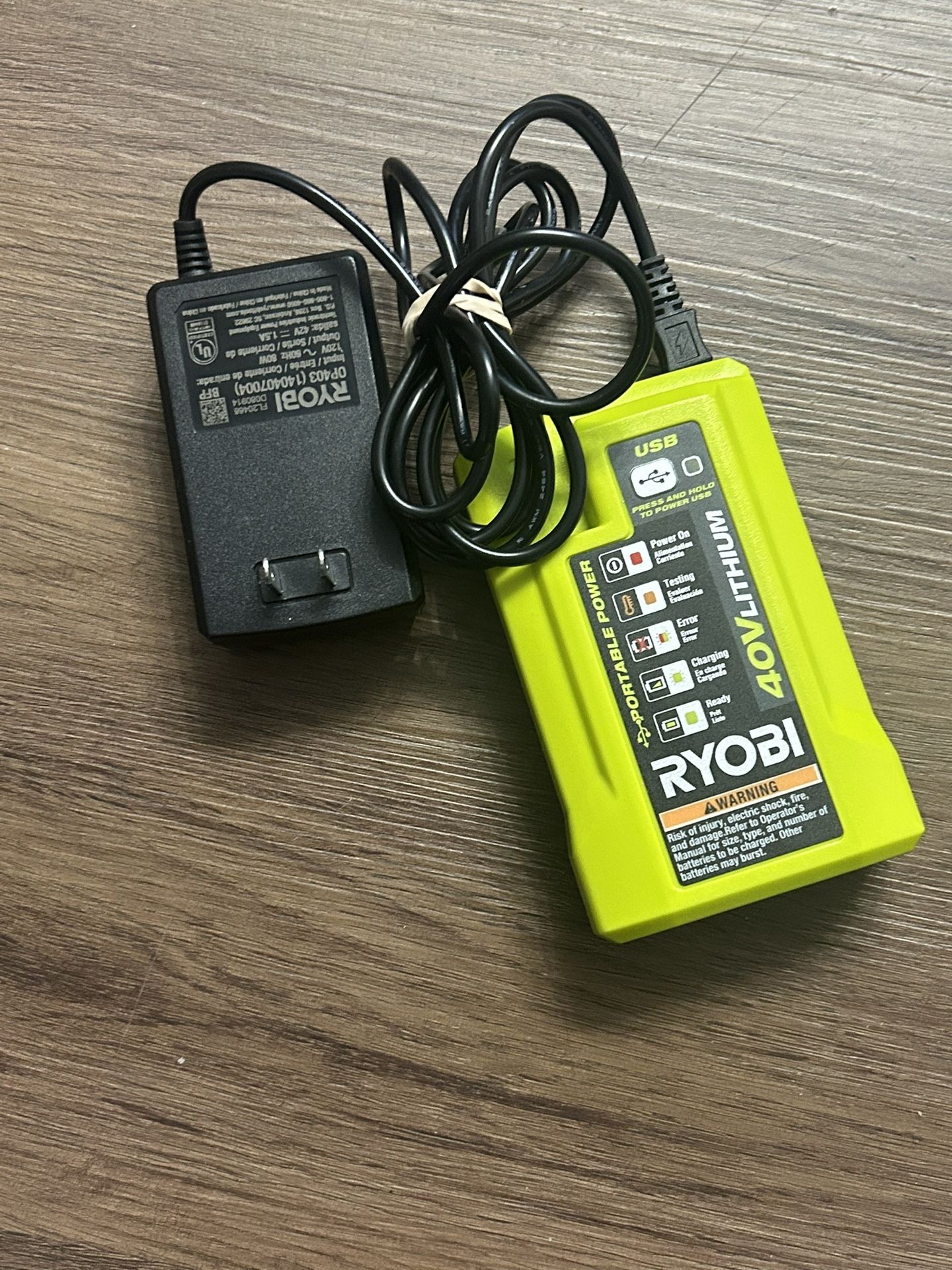 RYOBI 40V Lithium-Ion Charger with USB Port