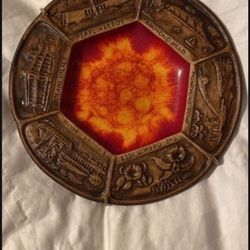 Vintage Hawaiian Islands Souvenir Plate On Wall Hanger