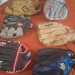 Baseball Glove lot 6 gloves for $20