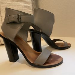 VINCE chunky  Heel Open toe leather bootie