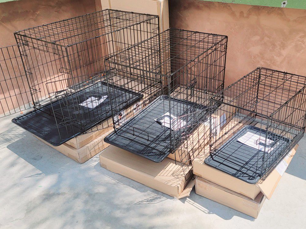 New 2 Door Folding Dog Cages With EZ slide Tray All Sizes Available 24" $40/ 30" $50/ L'xl $60/ Xxl $80/ Xxxl $100 Jaulas De Mascota 
