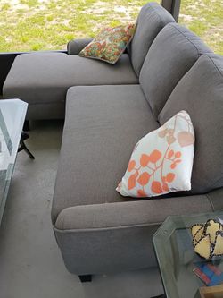 Gray couch with chaise