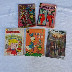 5 Comic Books All For 1 Price (4 Are Very Old & Used DC-Superman And Disney From The Mid 1960's And Early 1970's) Star Wars Galaxies Edge Is New