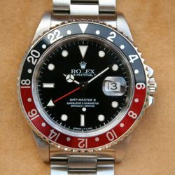 ROLEX GMT II 16710 RED AND BLACK “COKE” BEZEL U SERIAL SWISS T DIAL - T2953