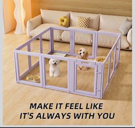 Lovetail Acrylic Dog Playpen Home Pets Dogs 24in 12 Panel Purple NEW INDOOR OUTDOOR Pets