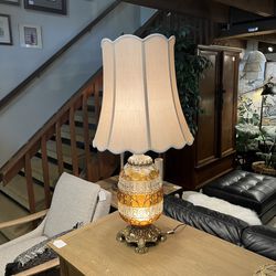 Amber Stripe MC Glass Table Lamp