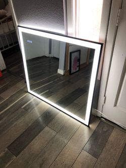 40 in.W x 36 in.H Rectangular Framed UL Certified Front and Back LED Anti-Fog Tempered Glass Wall Bathroom Vanity Mirror