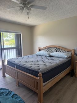 King Bed Frame with Mattress