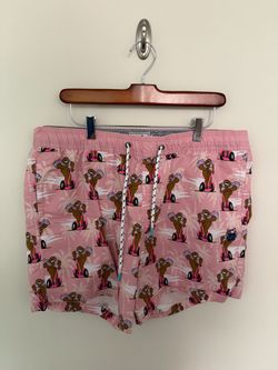 The Original Party Pants Swimtrunks Sloths Riding Segways I Pink X-Large XL