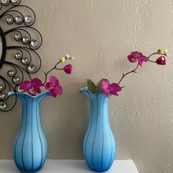 Frosted Glass Vase Height 12 in.