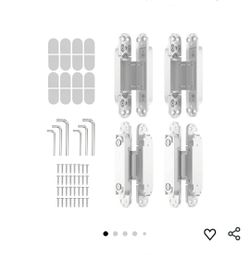 1219: New 4-Pack 6 inch Hinge for Doors Invisible Hinges Concealed Hinges Zinc Alloy 180 Degree Swing Hinge 3 Way Adjustable Butt Silent Door Hinge 6 