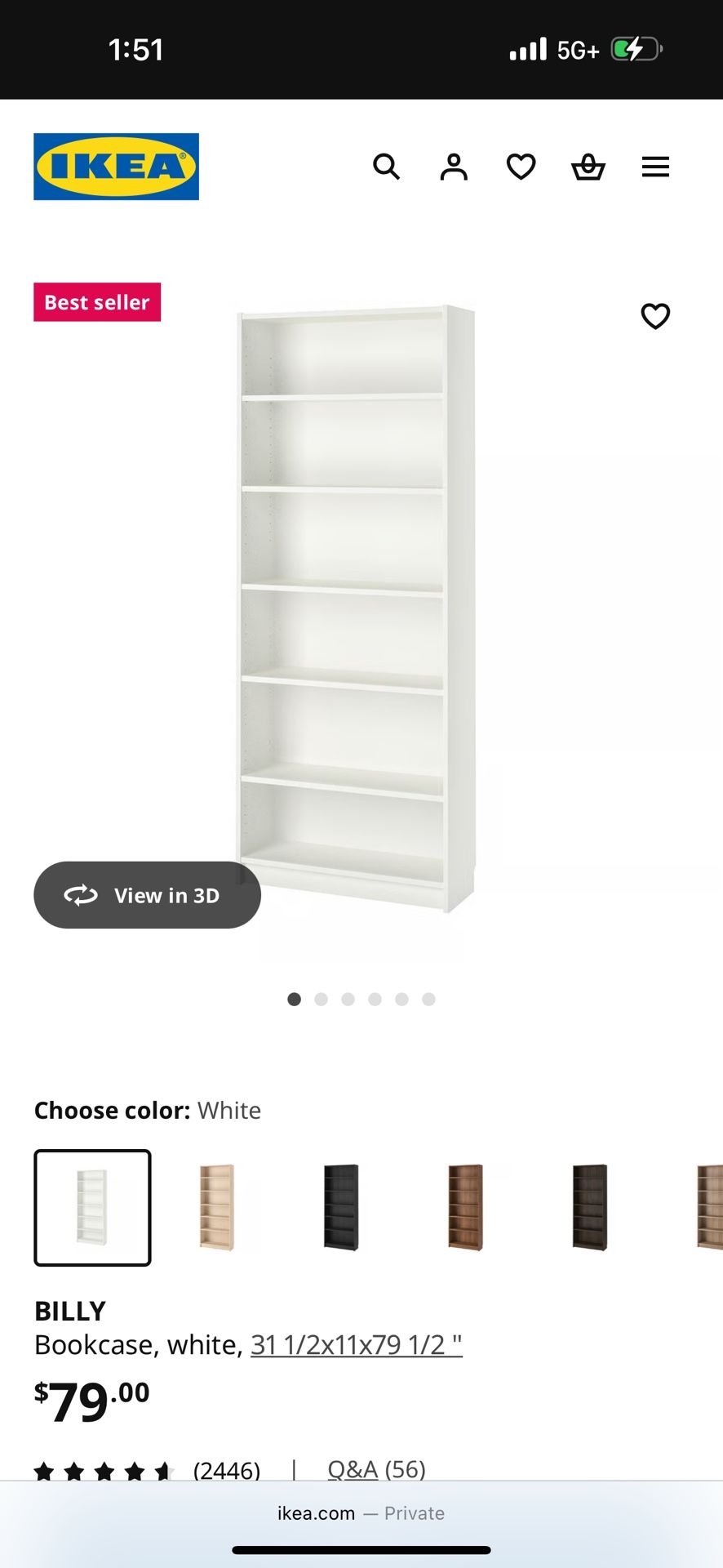 3 White ikea Bookshelves 