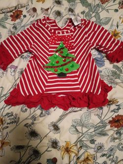 12 to 18 months Girls Christmas Tree Ruffle Holiday Dress