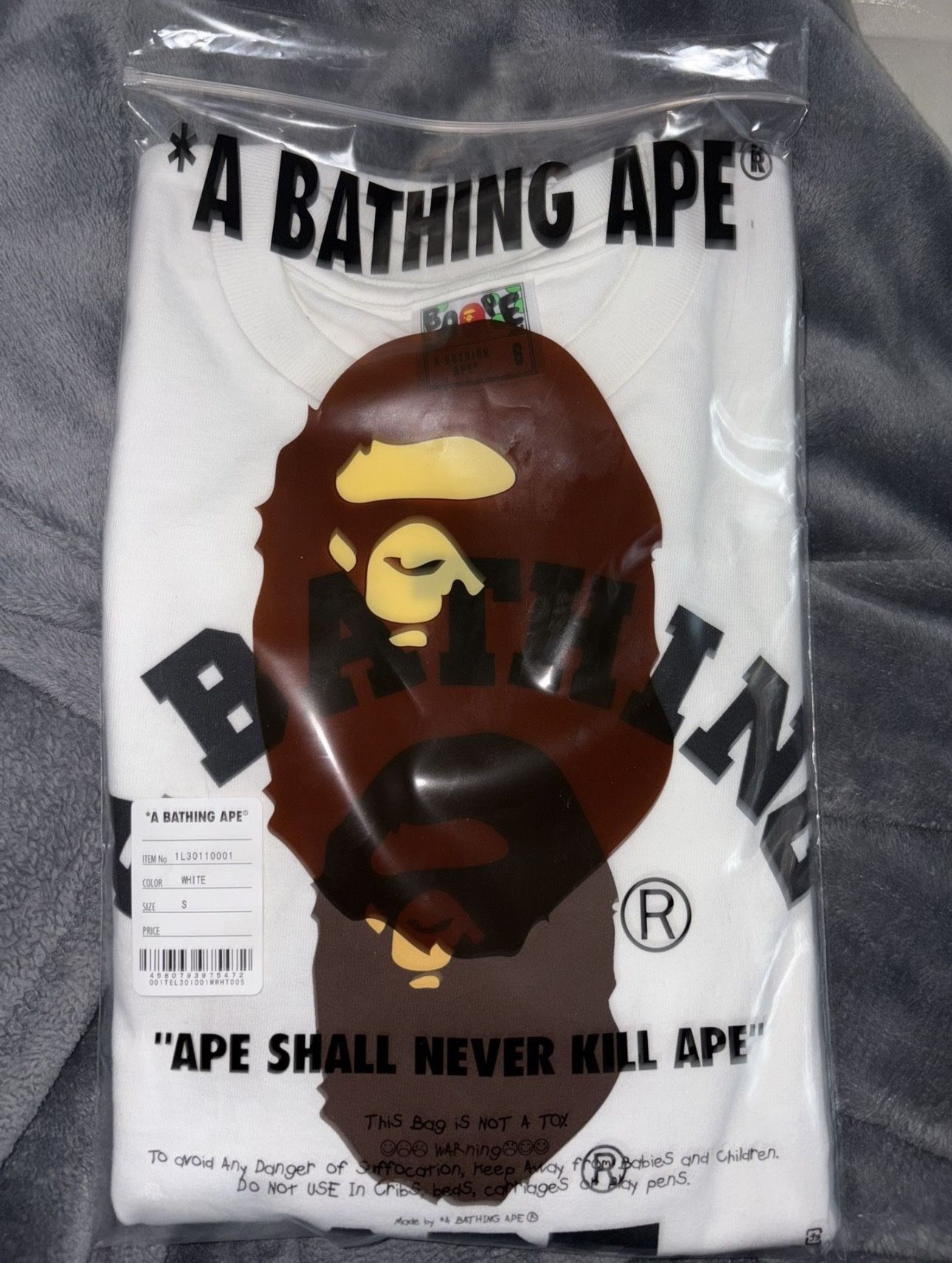 Bape College Tee - White ; Small