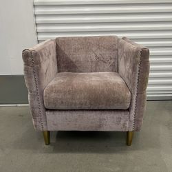 Velvet Arm Chair Blush Pink 
