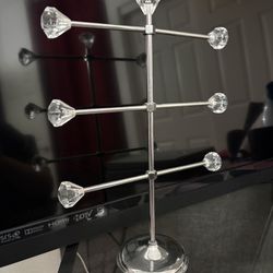 Silver Crystal Jewelry Holder