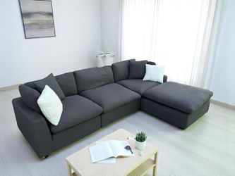 Black Sectional Cloud Couch ! Sofa Delivery Available 🚚 BRAND NEW