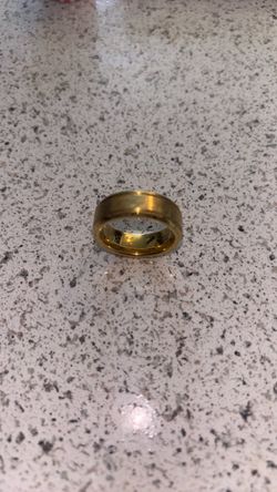 Men’s 7mm Sposo Tungsten Gold Color  Size 10