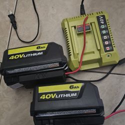 Ryobi 40v Batteries And Charger
