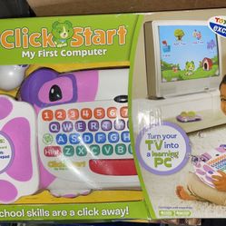 Leap Frog Click Start My First Computer w/Wireless Keyboard 3-6 Years NEW 